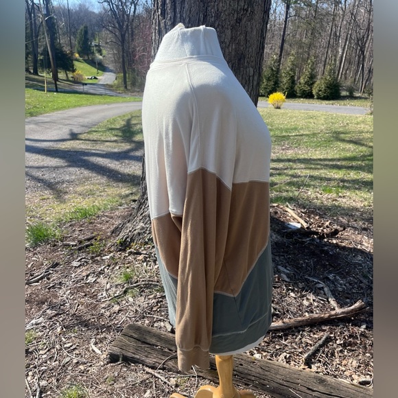 DOE & RAE LONG SLEEVE COLOR BLOCK PULLOVER WOMENS LARGE - Picture 2 of 8